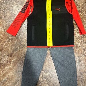 Puma Kids Red and Black Jogger Set